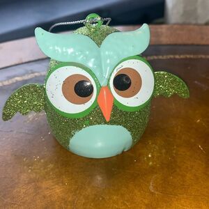 Sparkly Metal Owl Ornament